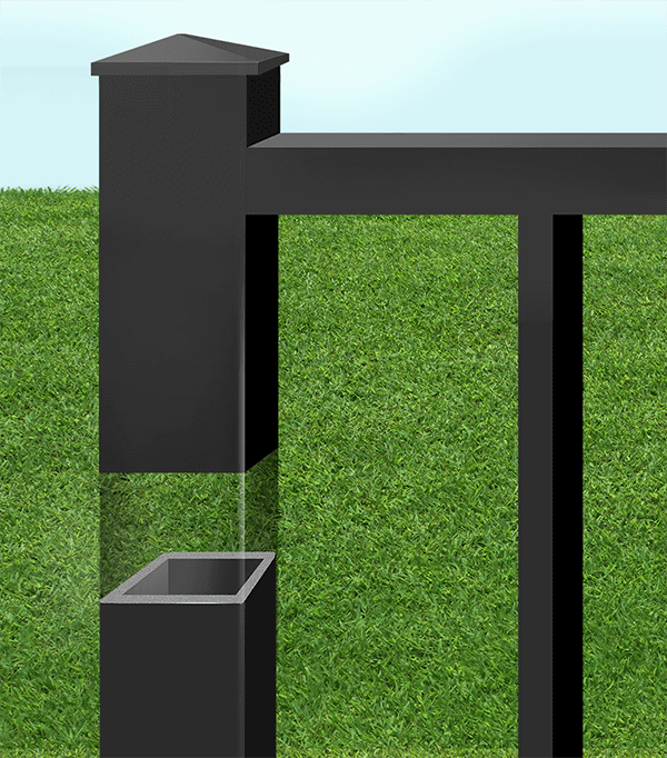 Commercial Aluminum fence post with concrete in Ocala Florida